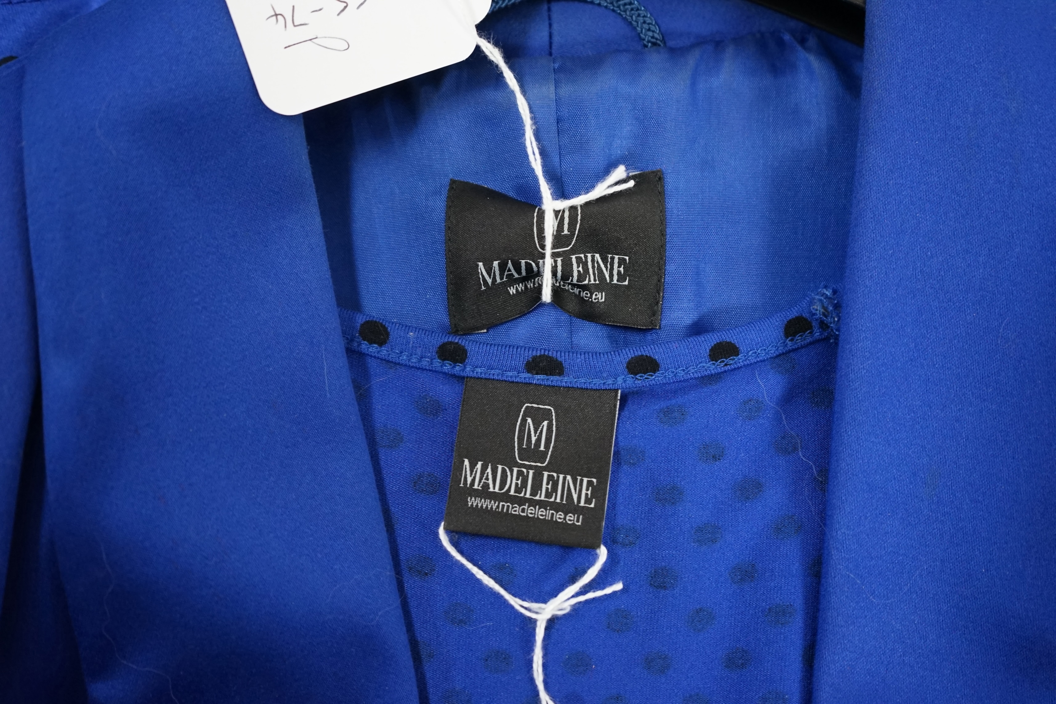 A Madeleine lady's royal blue jacket, polka dot t-shirt and matching jean style trousers, Sizes 14-16 Proceeds to Happy Paws Puppy Rescue